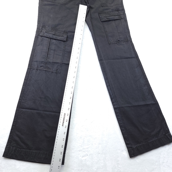 Free People Womens Cargo Pants Size 2 Black Mid Rise Cotton Straight - Picture 6 of 11